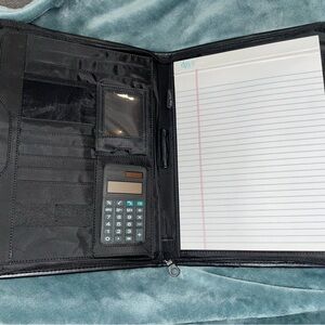 Black Portfolio Organizer with Notepad and Tablet storage